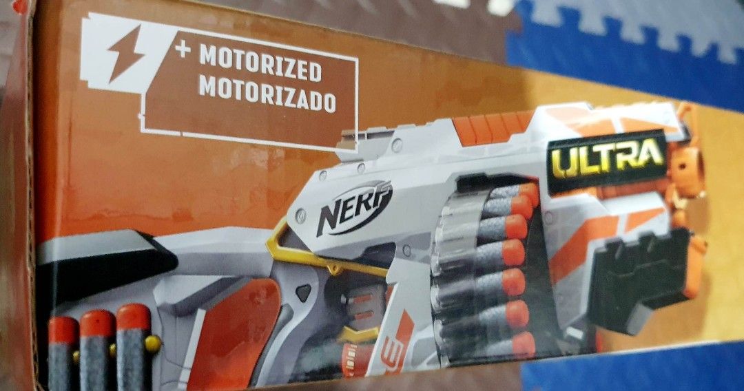 NERF ULTRA ONE (Category: Action & Battle Toys) located in Makati City. Submitted by casey920 (Listing ID 1232634610, Image 3). Description: Brand new Unopened box bought for 3,999 Needs 4 type C battery to operate Automatic reload Can shoot up to 120 ft..