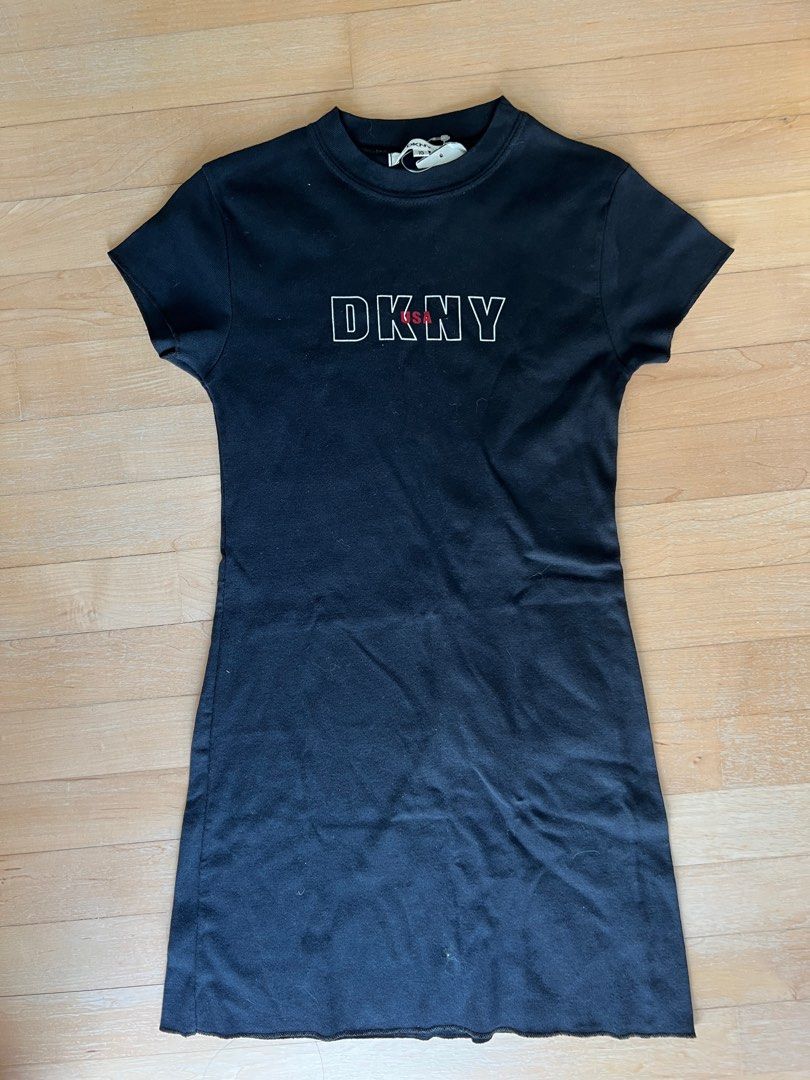 New black DKNY girls cotton tshirt dress 10 Babies Kids Babies