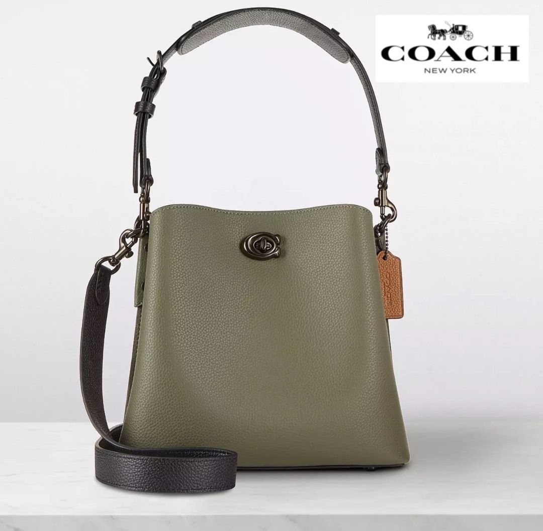 Olive green coach bag top