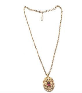 🎯NINA RICCI GOLD TONE  HARDWARE MATERIAL  CHAIN NECKLACE