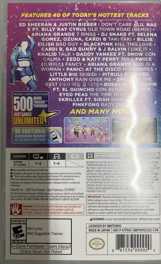 Just dance 2025 2020 sale switch