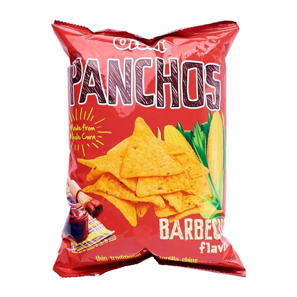Oishi Panchos nacho chips corn chips corn snack cheese barbeque taco
