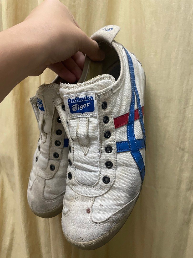 onitsuka tiger slip on cream navy