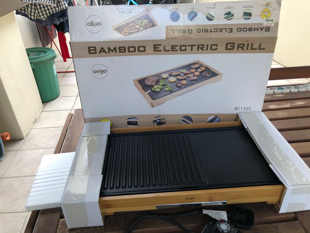 Origo Bamboo electric grill, TV & Home Appliances, Kitchen Appliances