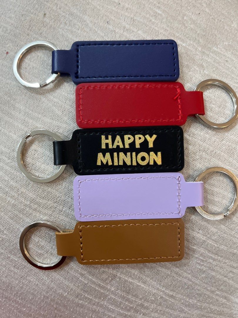 Personalised PU leather name tag keychain, Women's Fashion, Watches