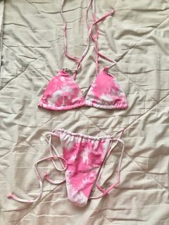 Pink Tie Dye Bikini Swimsuit (Small)