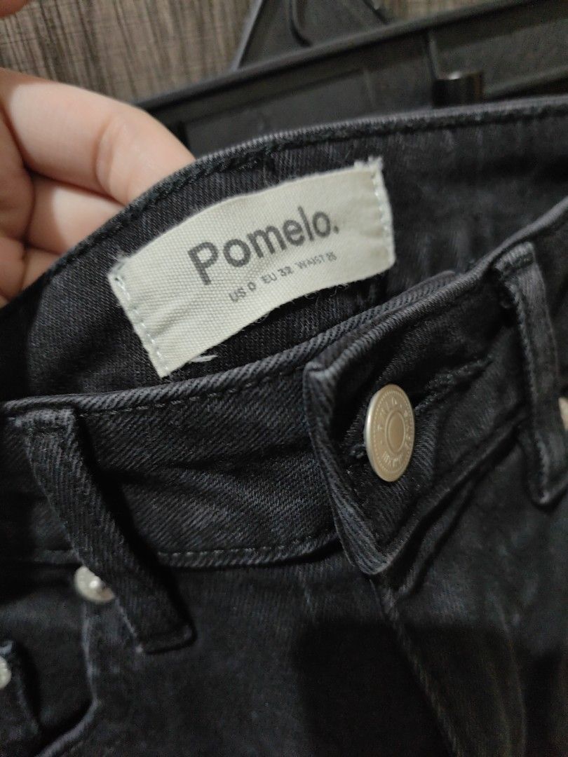 Pomelo High Rise Skinny Jeans in Black / Highwaist Jeans Hitam not