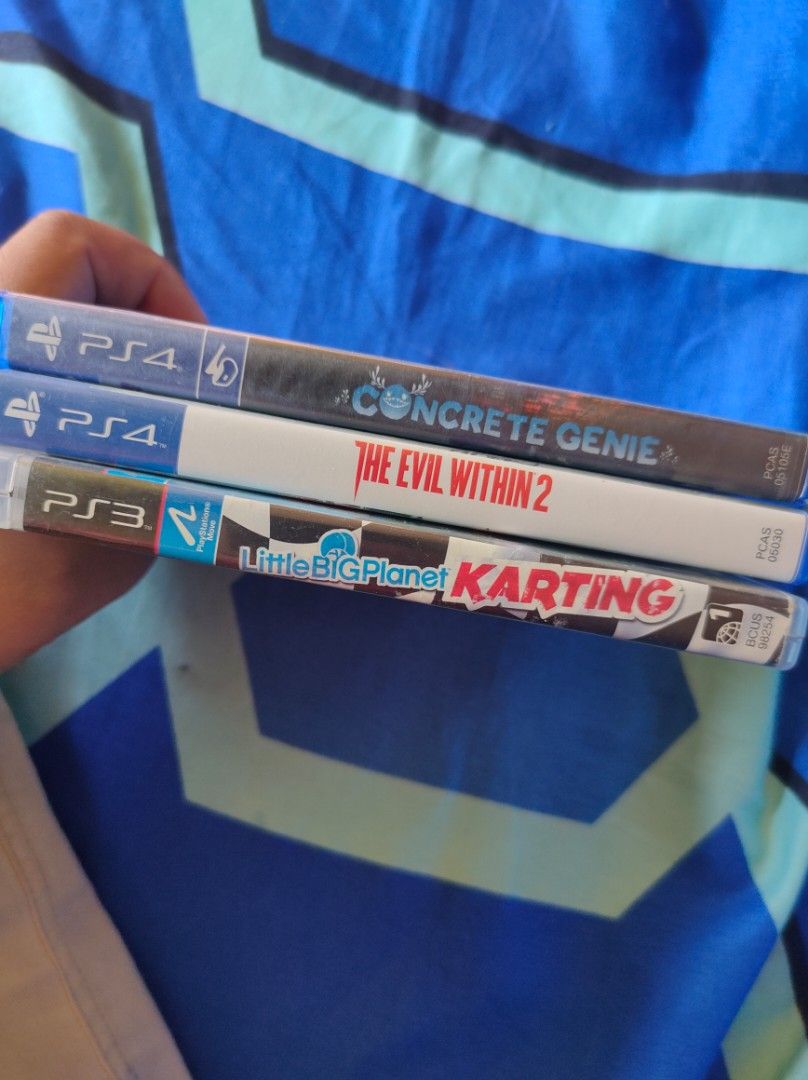 Ps4 / ps3 cd (Category: PlayStation) located in Manila. Submitted by kikim012 (Listing ID 1232511747, Image 2). Description: ps4 evil within 2 (R3) - SOLD ps4 concrete genie (R3) - 550 ps3 little big planet karting (R3) - 300 shipping LBC COP / COD location: Cagayan de oro city.