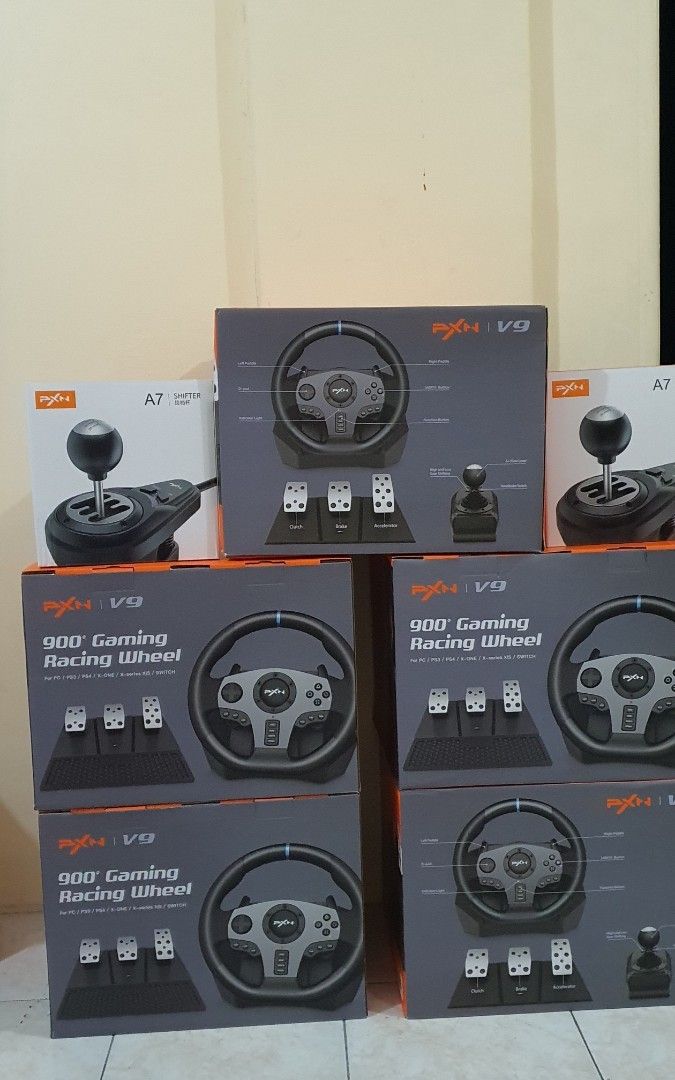 PXN V9 Gaming Racing Wheel Set similar to logitech g29, Video Gaming, Gaming Accessories, Game