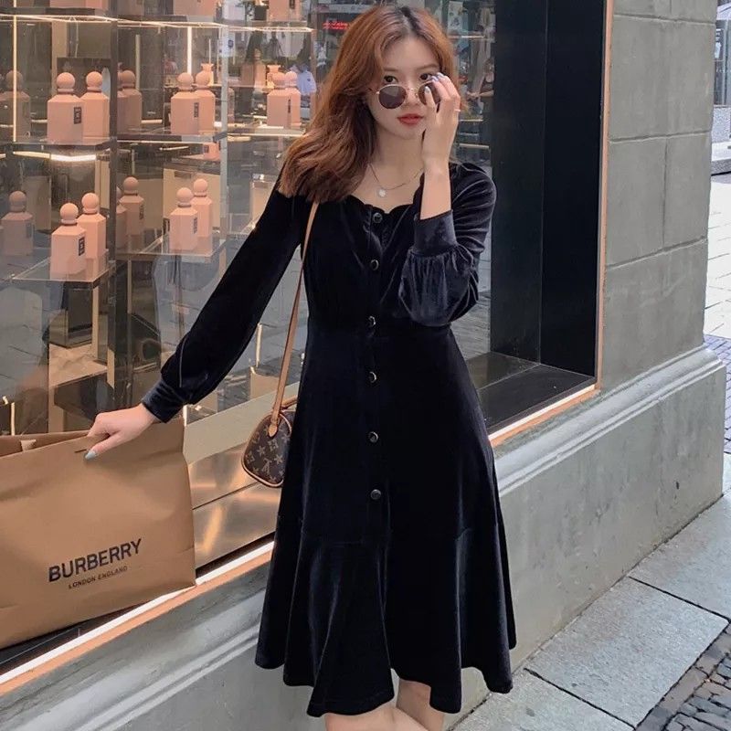 Velvet gaun deals