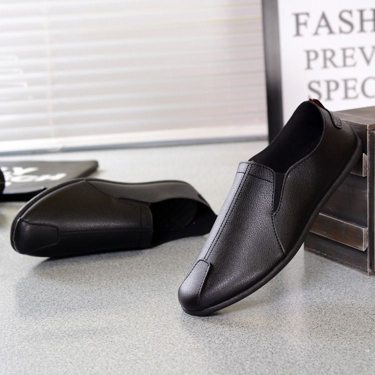 Men's casual leather hotsell slip on shoes