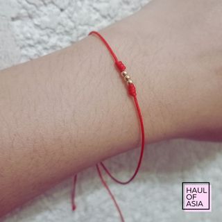 REDSTRING LUCKY GOODLUCK BRACELET W/ 18K GOLD PLATED BALLSPACER (NONTARNISH)