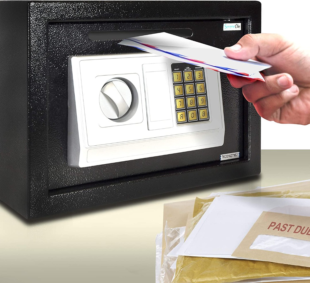 SereneLife Drop Box Safe Box Safes & Lock Boxes Front Loading Safe