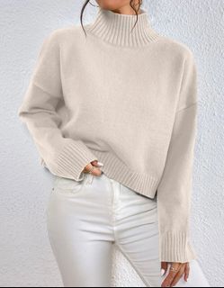 Shein High Neck Drop Shoulder Sweater (L)