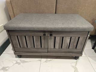 Shoe Cabinet with Upholstered Bench Top