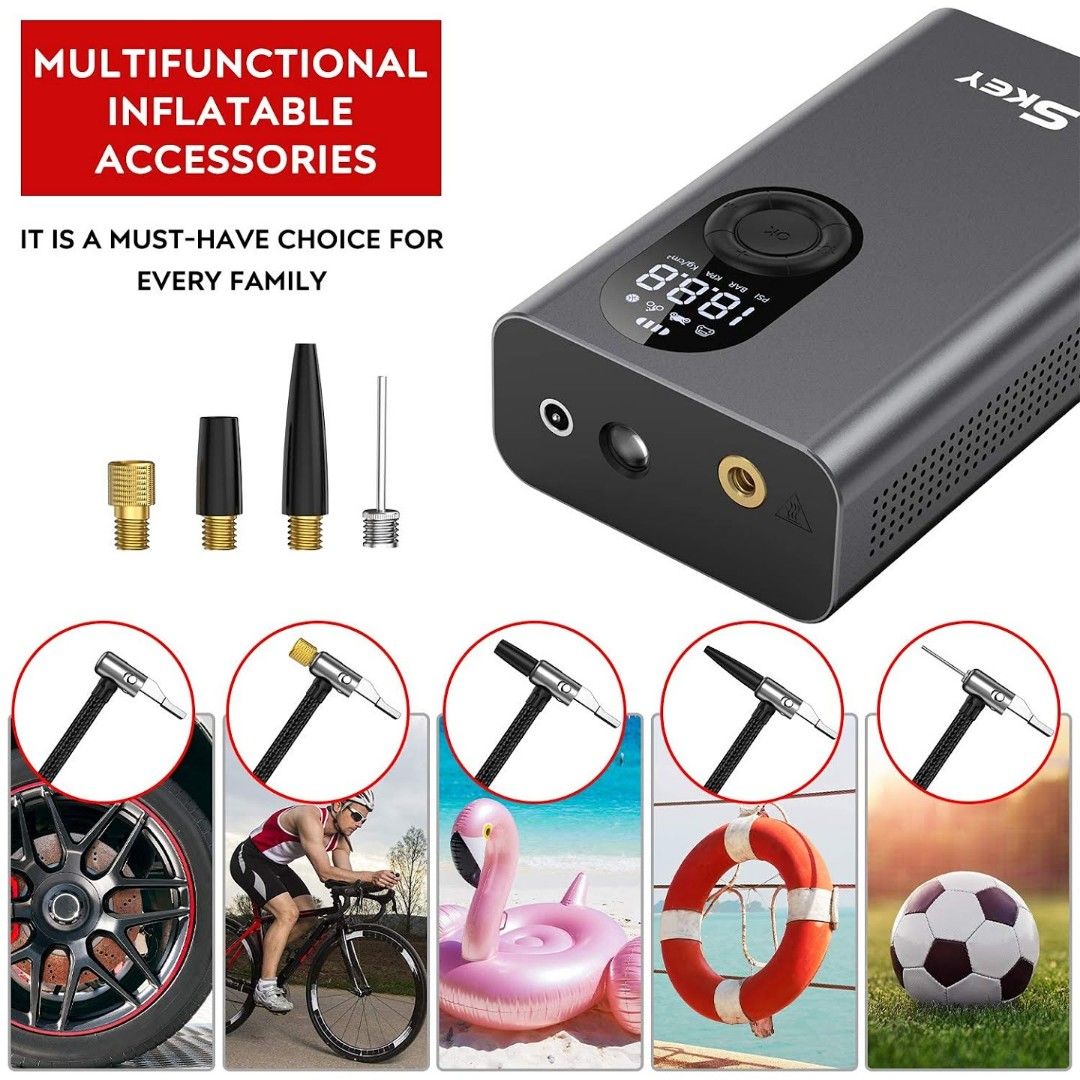 SKEY Portable Air Compressors Car Tyre Inflator, 150 PSI Rechargeable