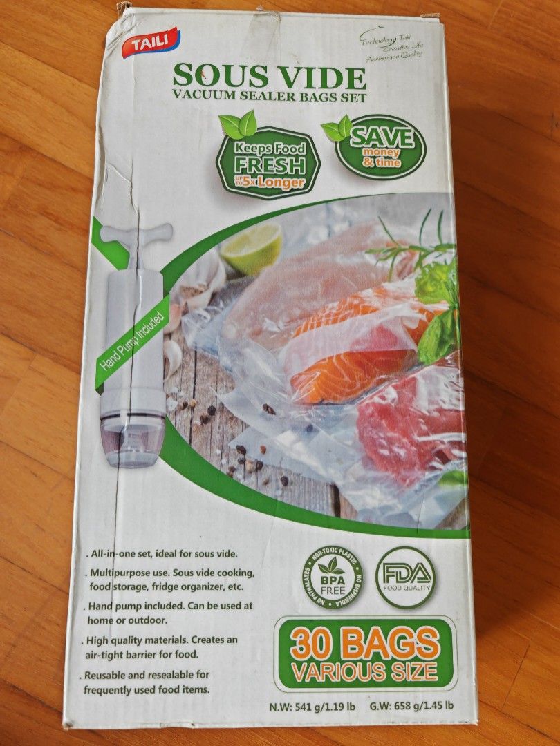 Sous vide vacuum sealer bag set, Furniture & Home Living, Kitchenware