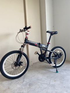 Sporty Harris 20” folding  bike 21 Speed bicycle front suspension disc brake working condition foldie foldable bicycle