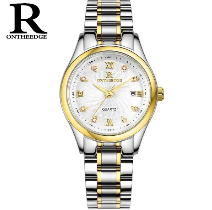 Stainless steel ladies watch 2 colour black and white face