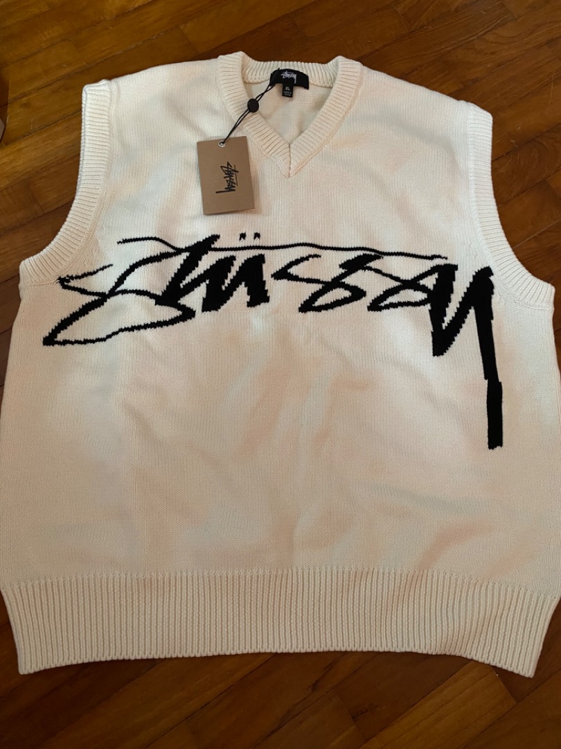 Stussy knitted vest / stussy shirt / stussy sweater, Men's Fashion