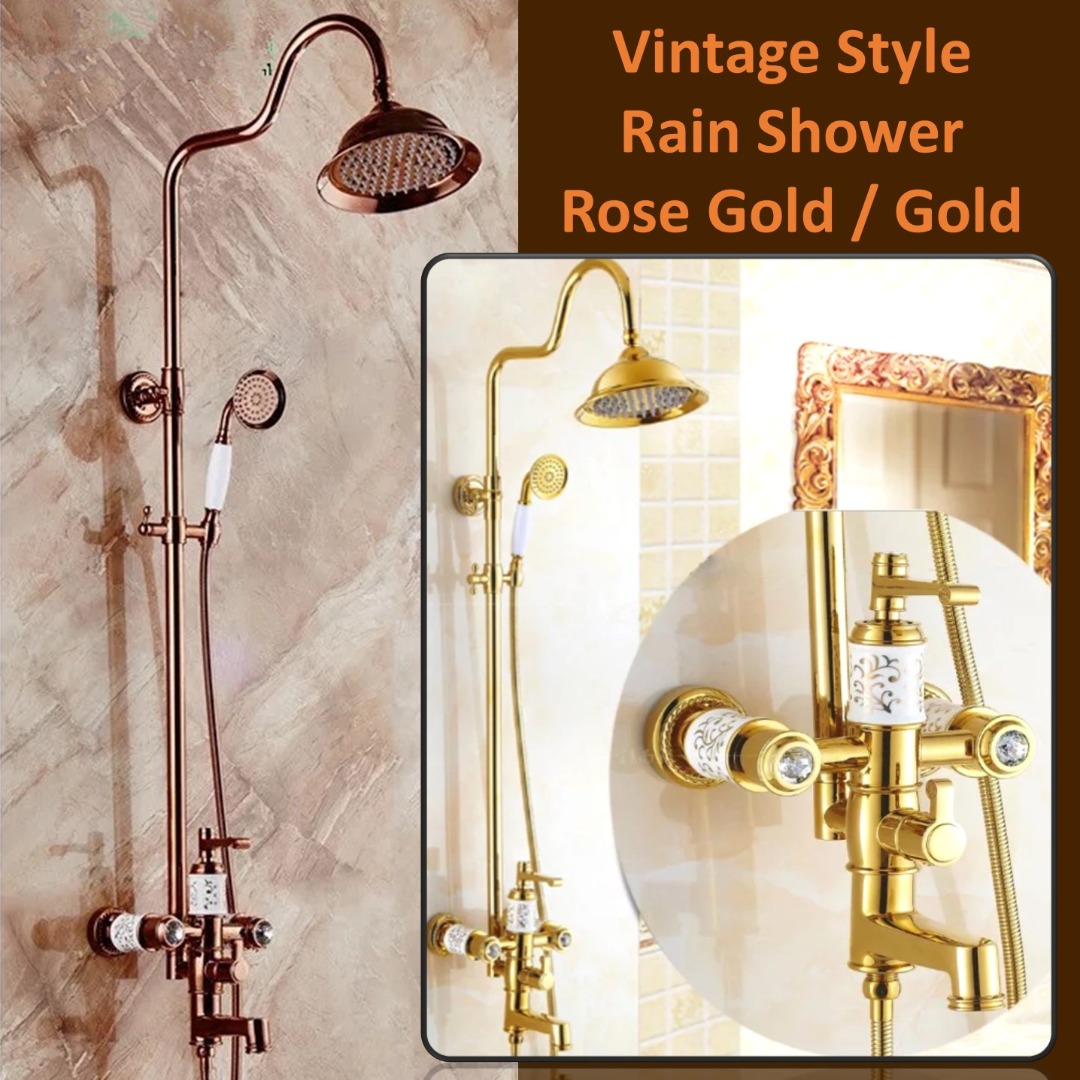 SUS304 SS Vintage Rose Gold Rain Shower / Gold Rain Shower, Furniture