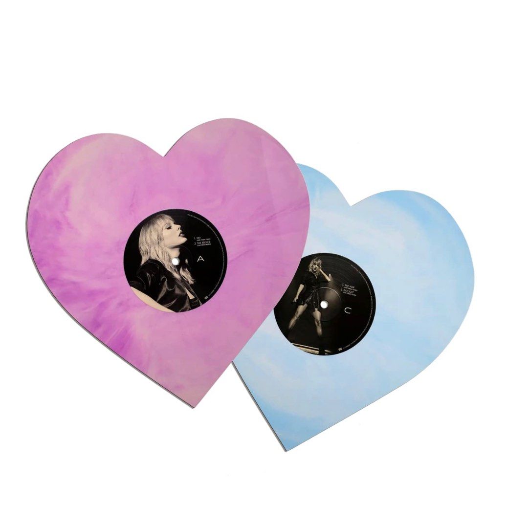 TAYLOR SWIFT - LOVER LIMITED EDITION PINK & BLUE COLORED HEART SHAPED ...