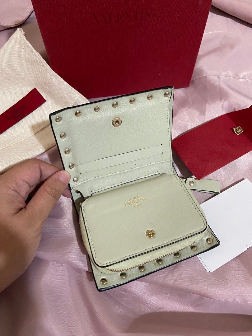 Valentino rockstud compact wallet clearance