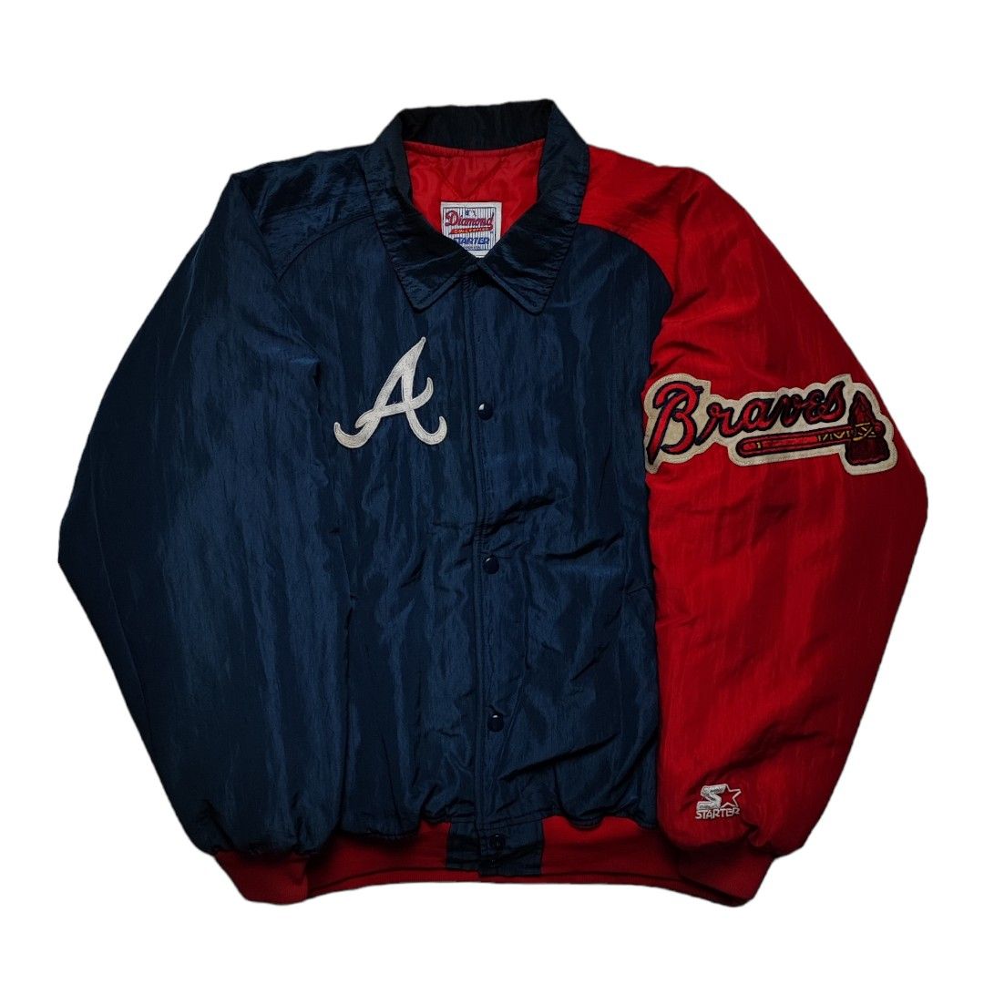 Vintage 90s ATLANTA BRAVES Jacket - Diamond Collection by STARTER - Size L  LARGE