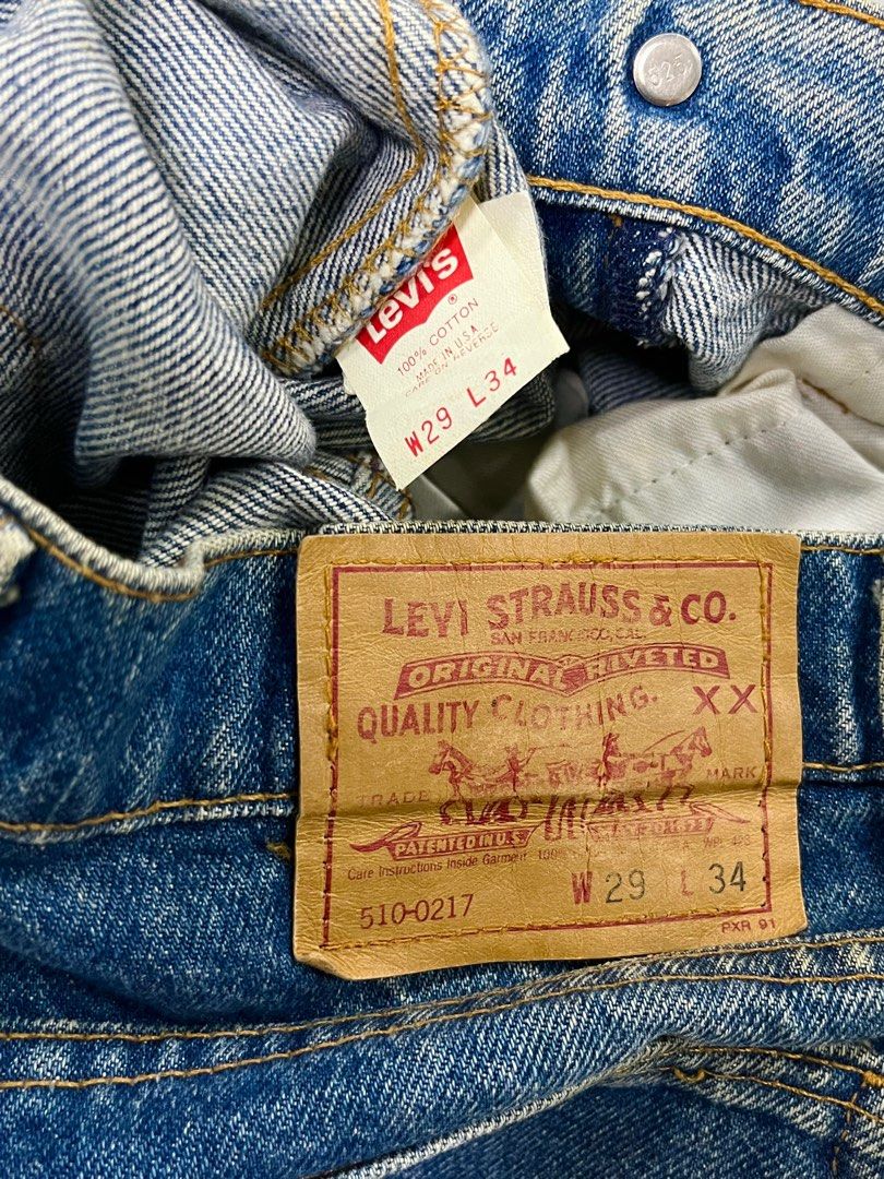 VINTAGE LEVIS 510 SINGLE R MADE IN USA/BIG E/RINDEM, Men's Fashion