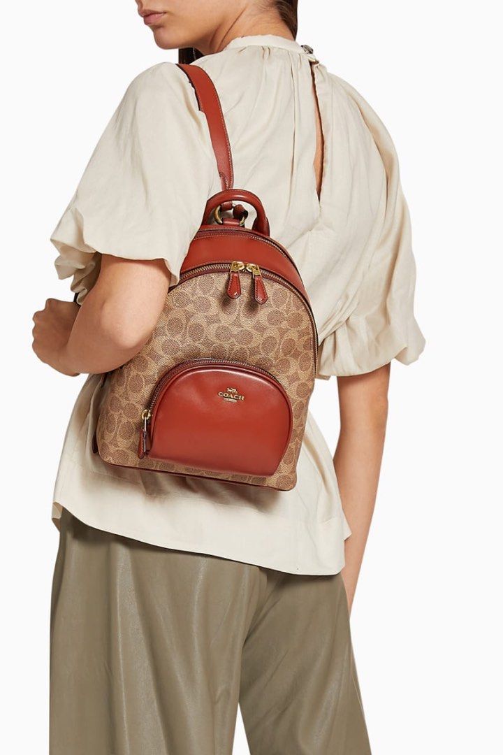 VVGC Coach Carrie Backpack Tan Rust Size 22 x 24 x 9.5 cm Barang