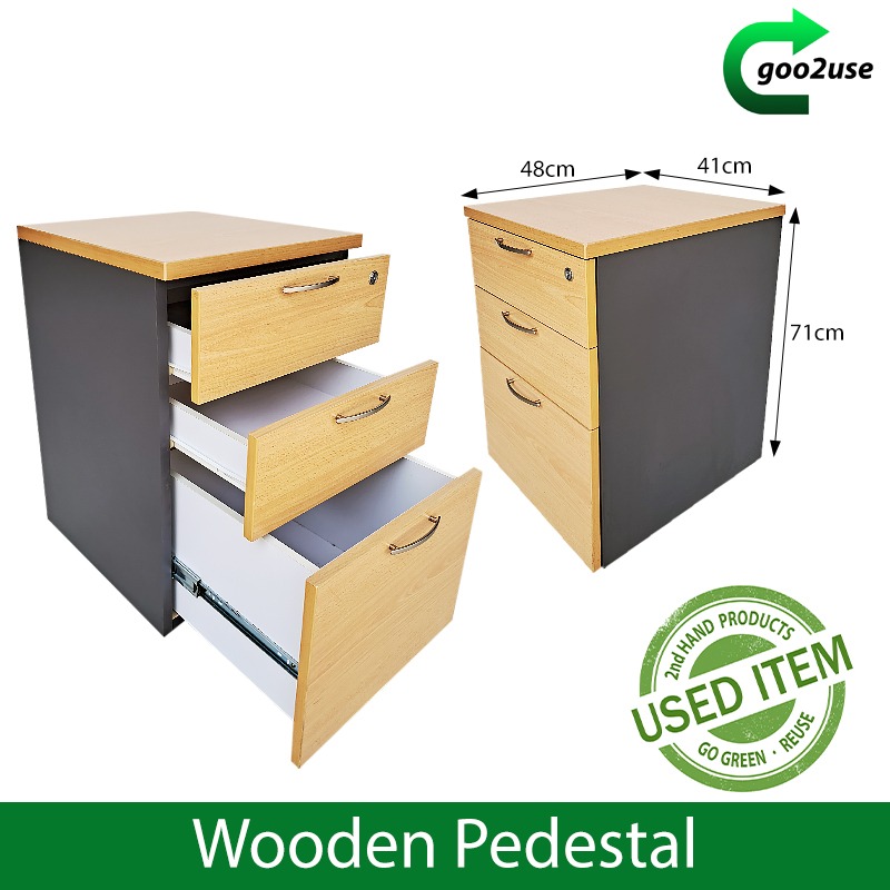 Wooden 3 Drawers Pedestal, Furniture & Home Living, Furniture, Shelves, & Racks on