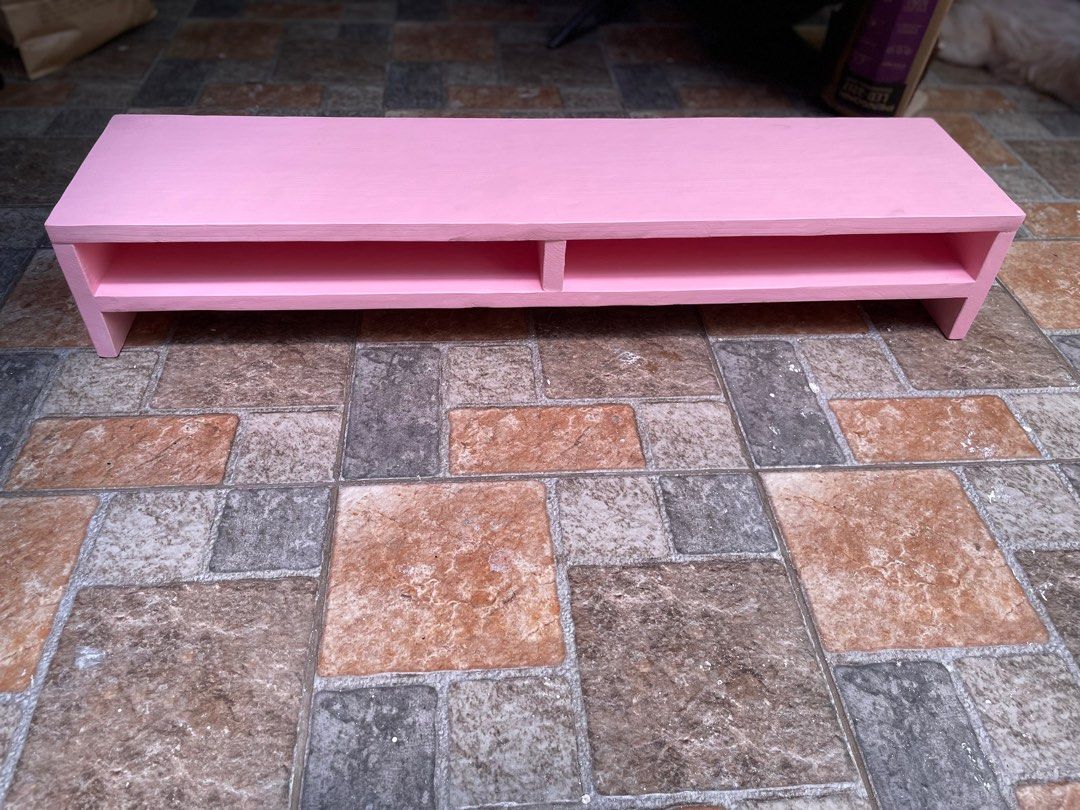 Wooden Monitor Riser, Monitor Stands in pink paint on Carousell