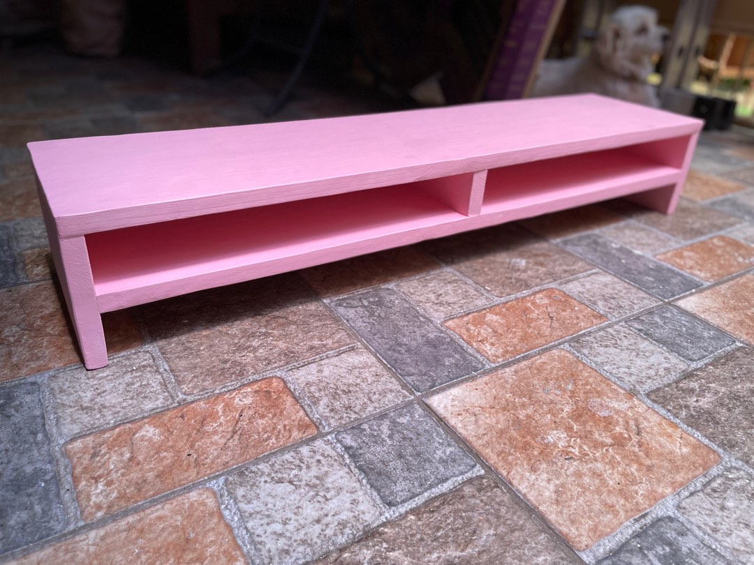 Pink Wooden Monitor Riser, Monitor Stands in pink paint on Carousell
