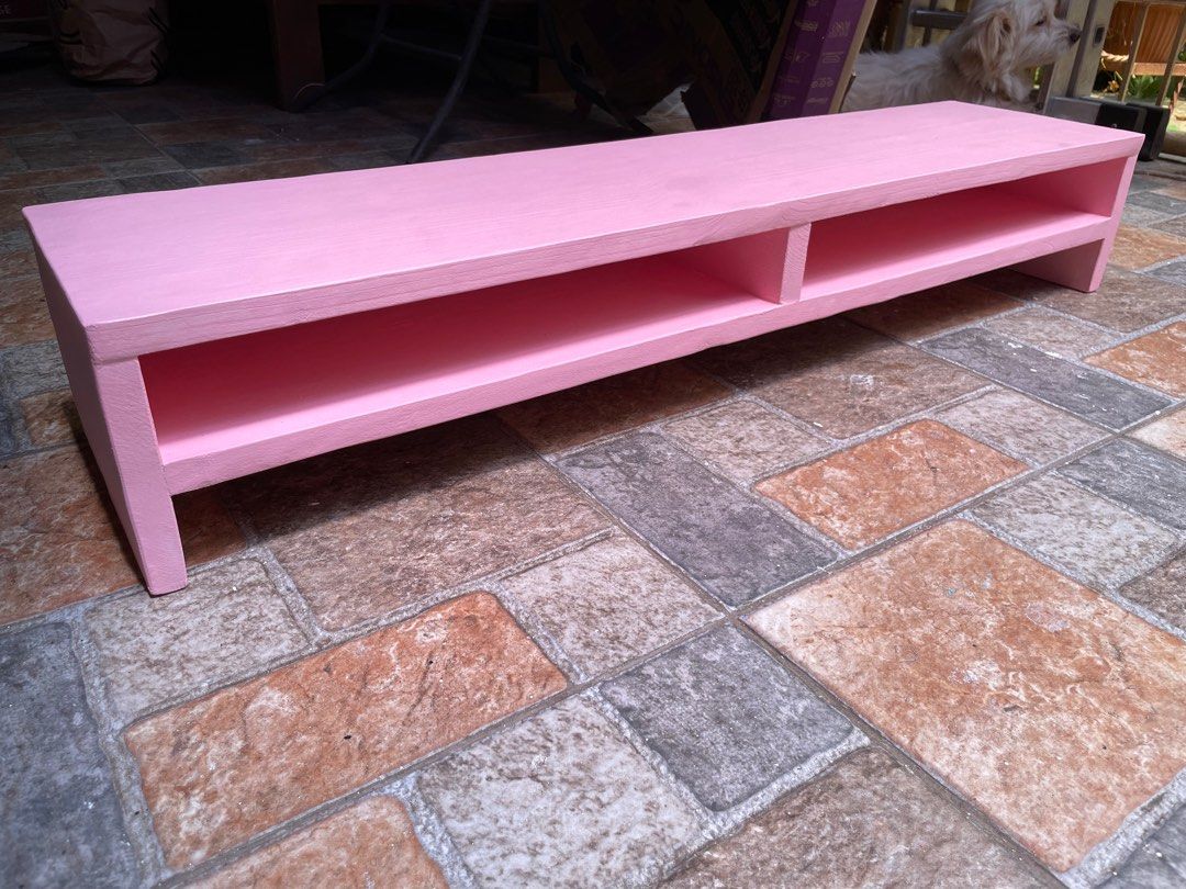 Wooden Monitor Riser, Monitor Stands in pink paint on Carousell