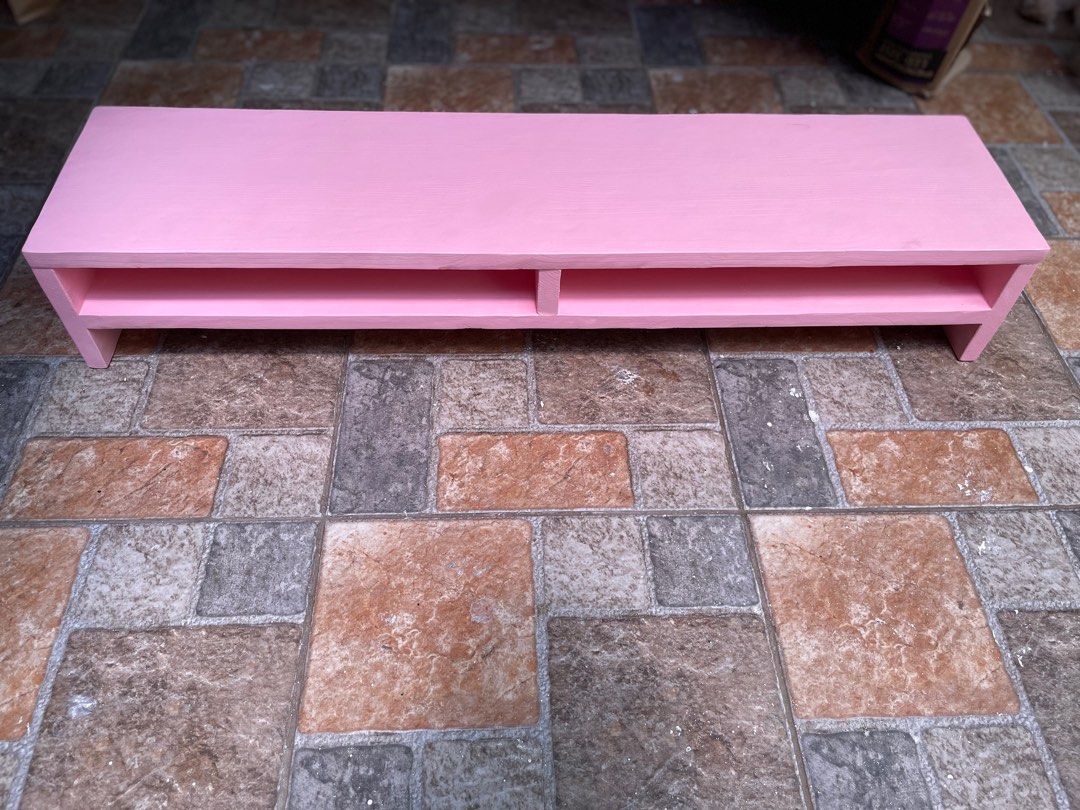 Wooden Monitor Riser, Monitor Stands in pink paint on Carousell