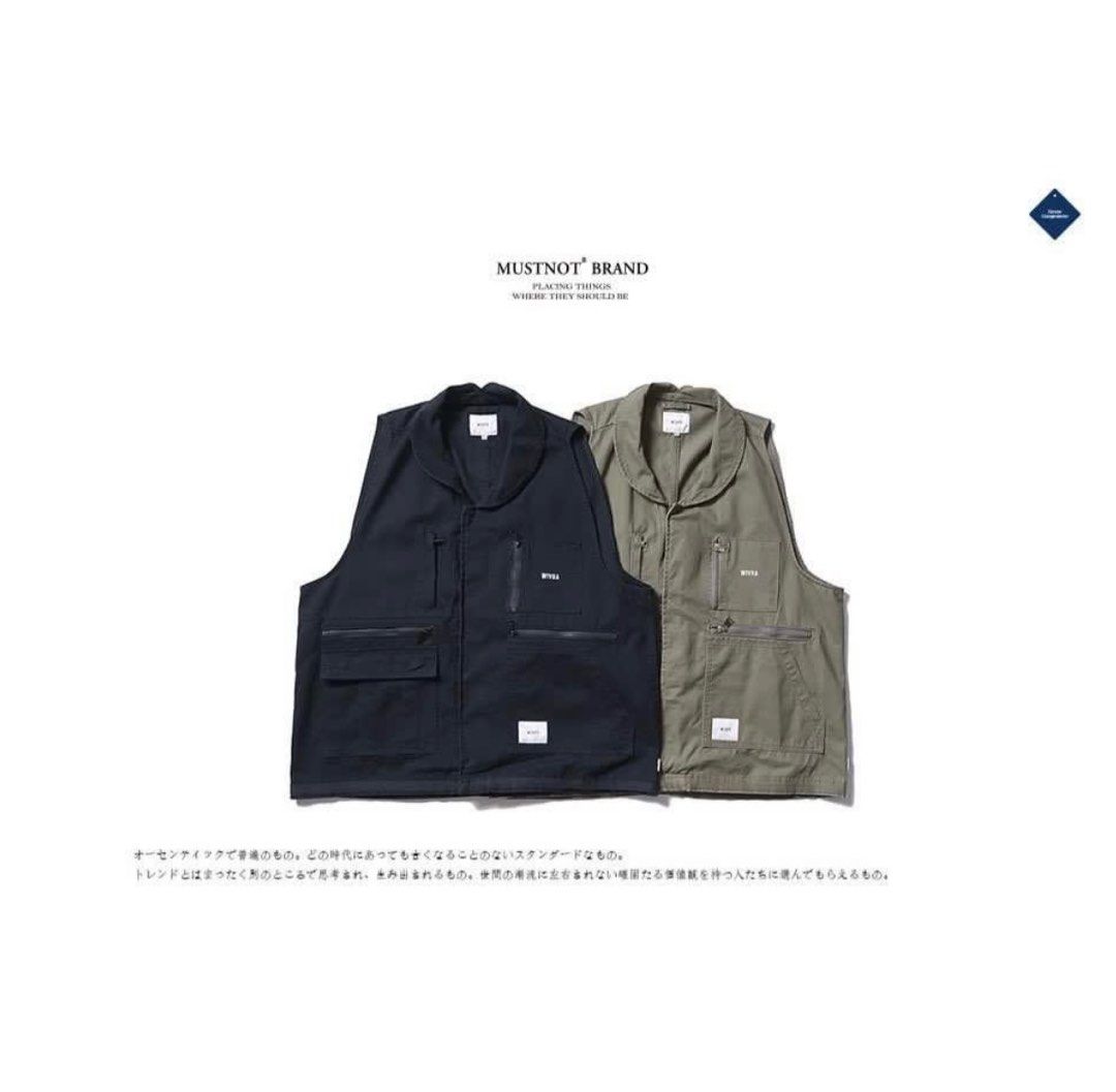 Wtaps vest 18ss rep black size 02 馬甲可換01 size, 男裝, 上身及