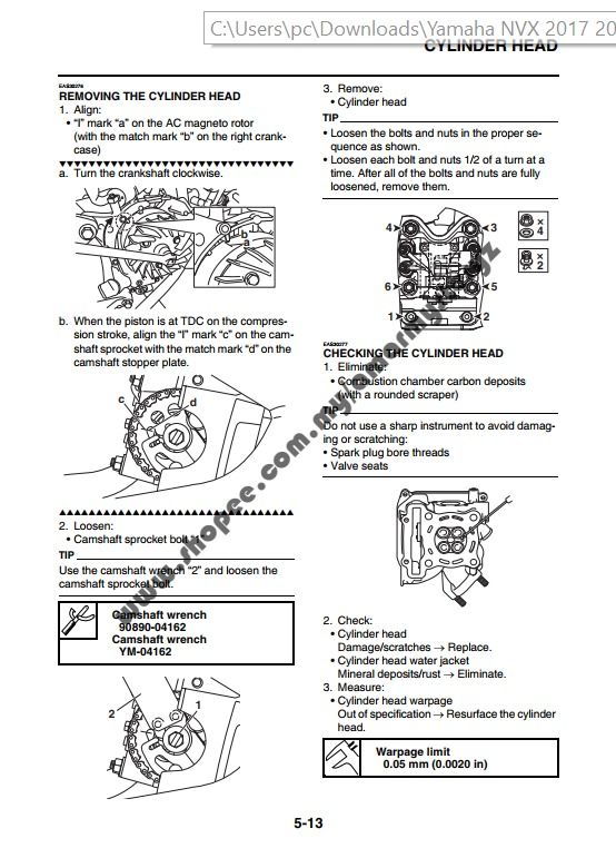 Yamaha NVX Aerox 155 V1 2017 2021 Service Manual +Owner's