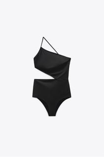 Zara Asymmetric Swimsuit Black