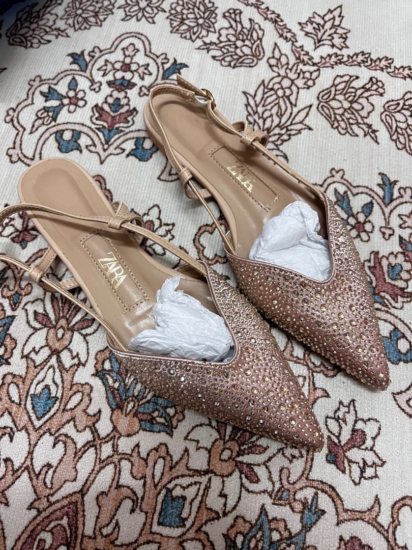Zara on sale nude flats