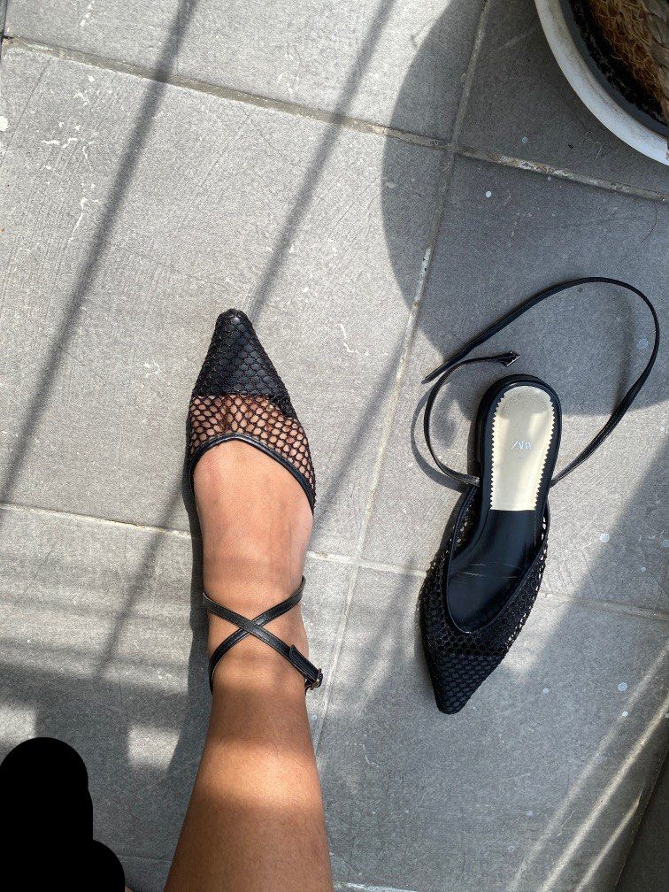 Zara shop mesh flats