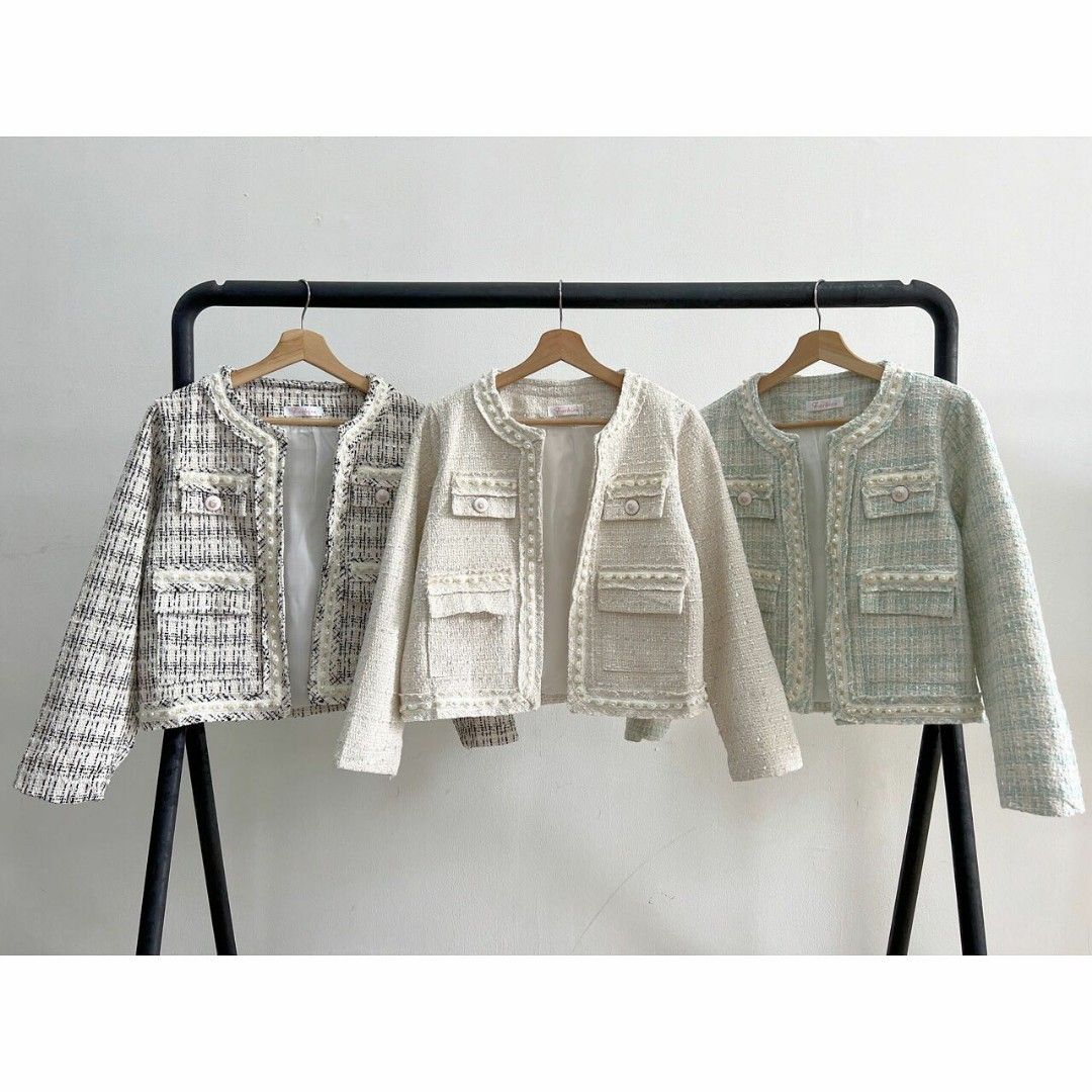 100 IMPORT Kode B3796 3 warna Elaine Premium Pearl Tweed