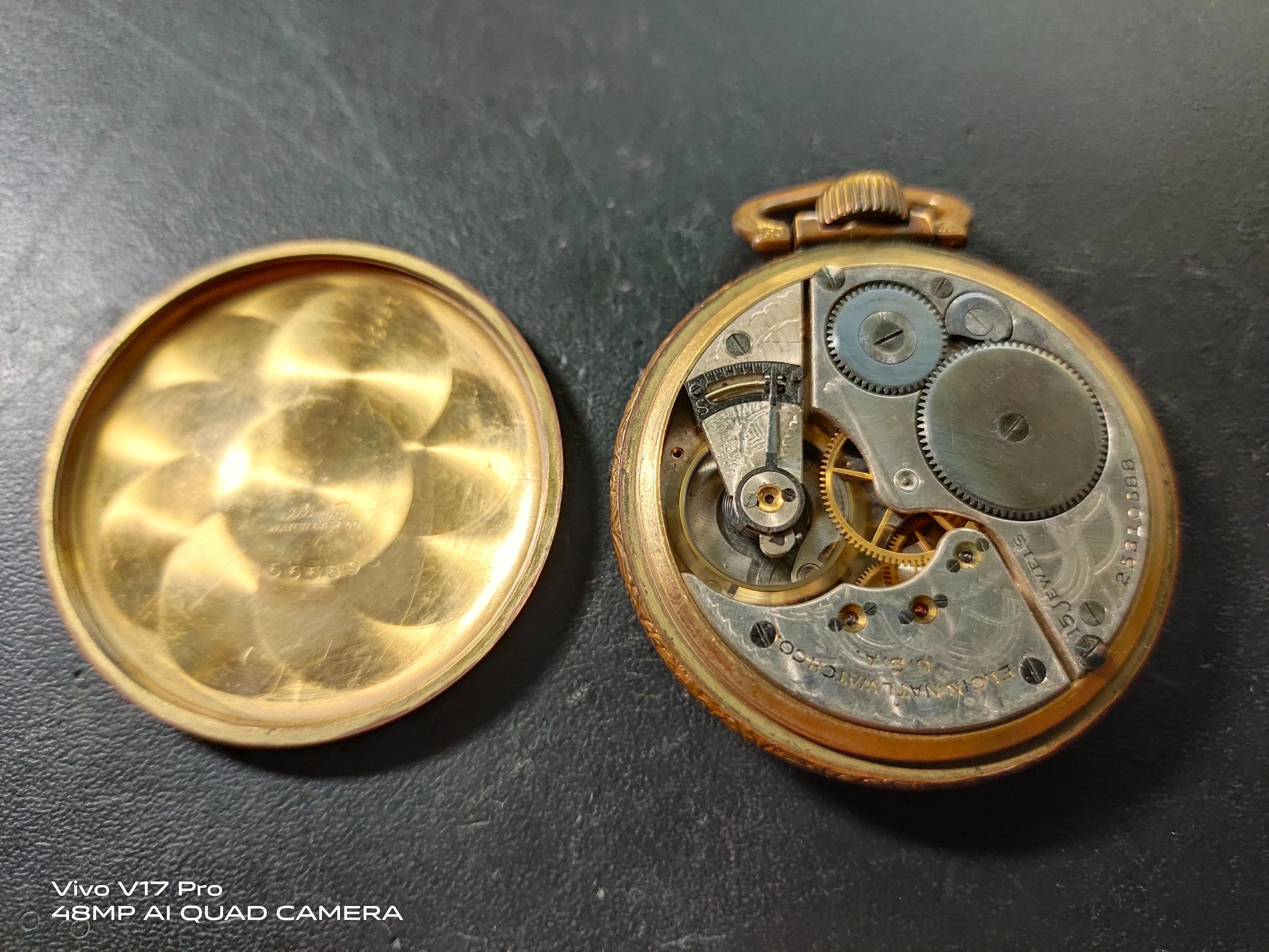 100 Years Old 1923 Elgin Military Style Gold Filled Case Mechanical Hand Winding Pocket Watch