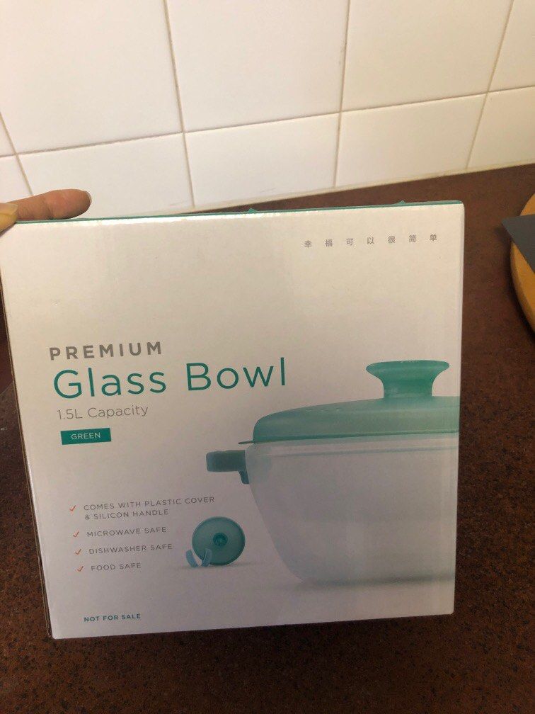 1.5 L glass bowl microwave dishwasher food safe, Furniture & Home