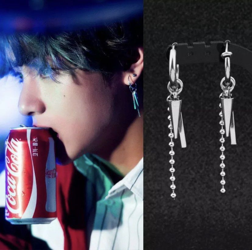 1pc kpop bts V Geometric Earring Kim TaeHyung Fashion Stud Earring