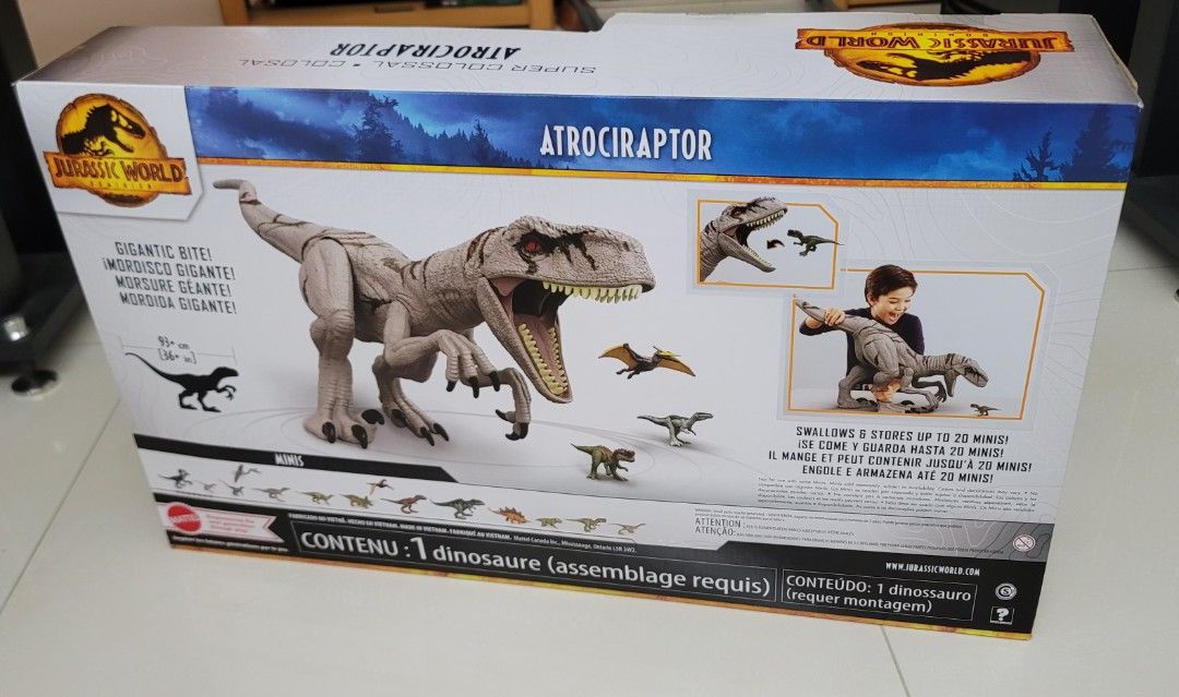 Lot of 3 Jurassic World Dinosaurs - Parasaurolophus， Atrociraptor
