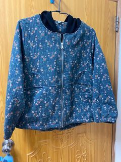 日系棉麻碎花外套 長60、寬65公分