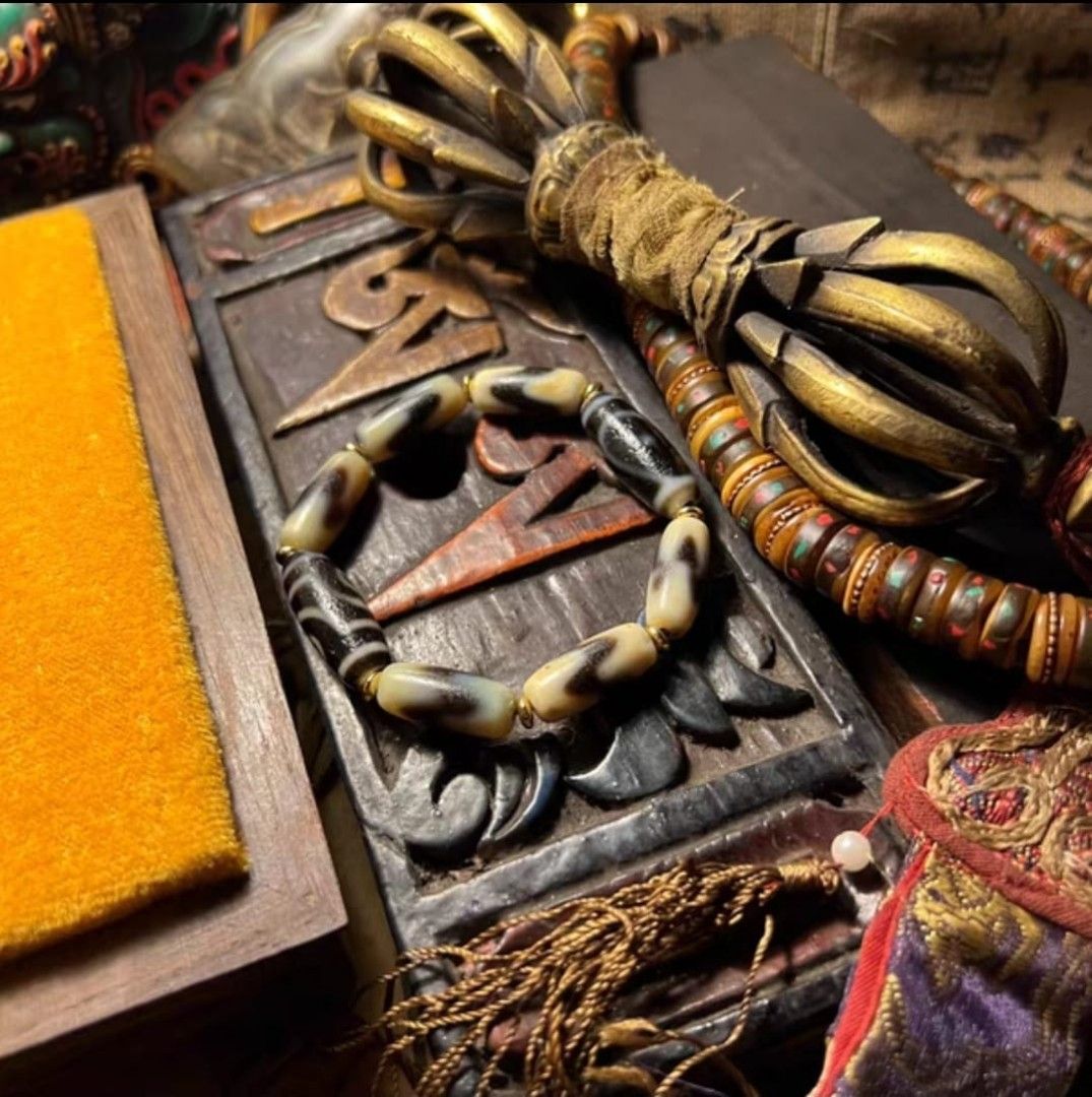 西藏布达拉宫带回已检测千年至纯多宝天珠乳化到位！包浆厚！ 小短形
