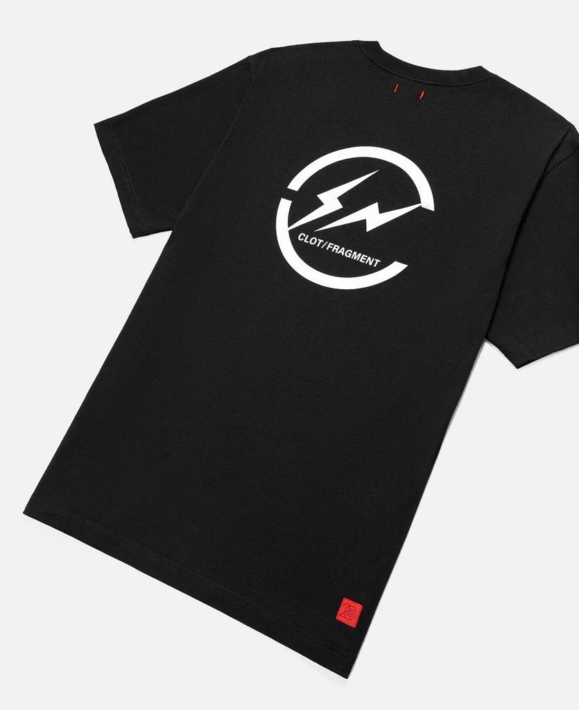 全新CLOT x fragment design Logo T-Shirt size M (Black), 男裝, 上身