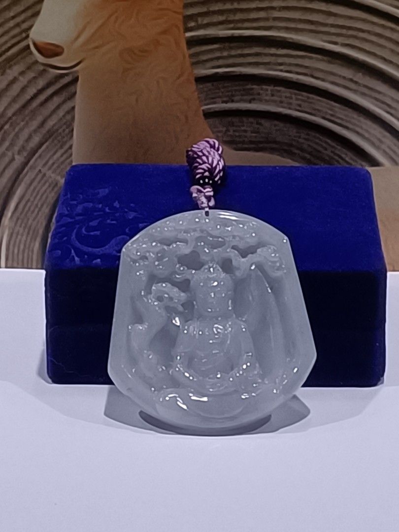Rare Stunning Bing Type A Myanmar Purple Jade Big Buddha