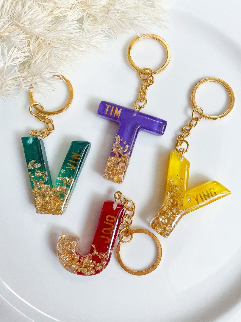 Gold letter clearance keychain